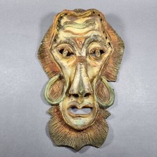 Vintage Italian Art Pottery Wall Face Mask Plaque MCM F. Mariotti ref S. Marino