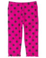 GYMBOREE MERRY & BRIGHT PINK DOT LEGGINGS 6 12 18 24 2 3 4 NWT
