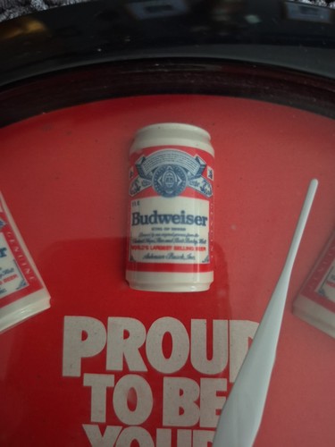 Vintage Budweiser Beer "PROUD TO BE YOUR BUD" 11" Wall Clock Battery Operated - Picture 6 of 7