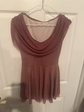 NWOT Weissman Burgundy Draped Neckline Dance Costume Leotard Adult Size Small SA