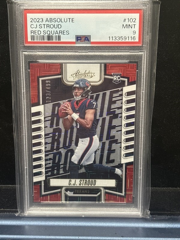PSA 10 RC /499 CJ STROUD RED SQUARES COLOR MATCH ✨TRUE ROOKIE #102 2023 Absolute