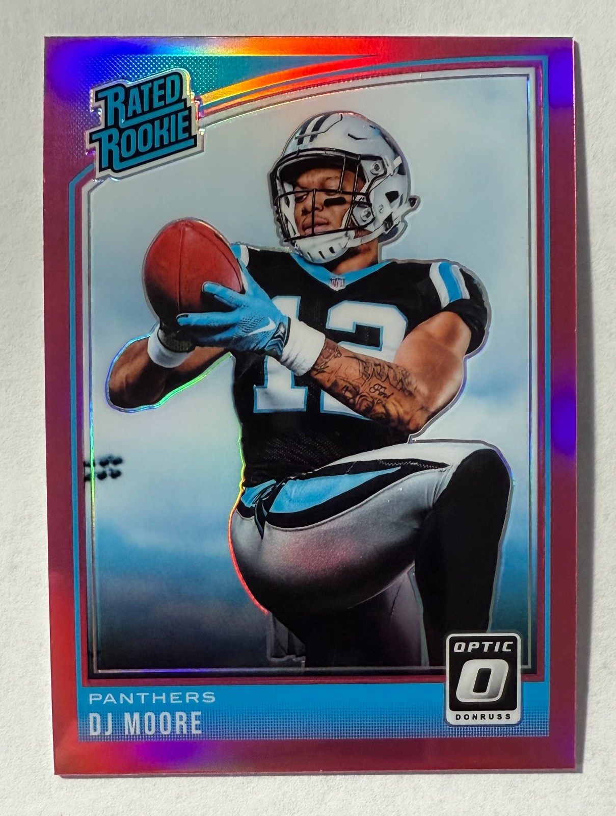 2018 Panini Donruss Optic DJ Moore Pink Prizm Rated Rookie #166