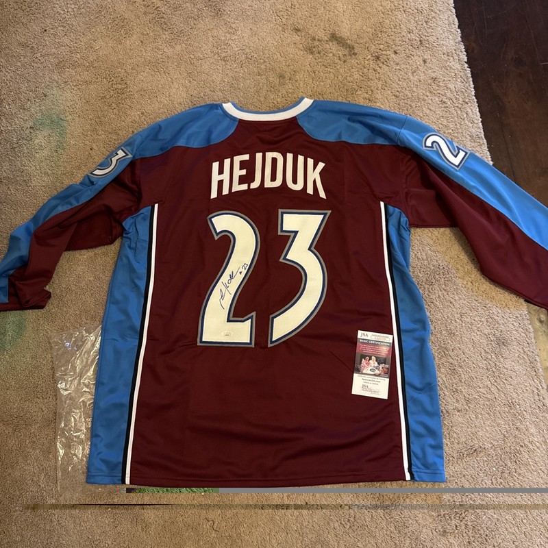 Milan Hejduk Custom Colorado Avalanche Signed Jersey JSA COA