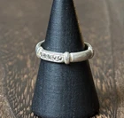 Vintage CW 925 Sterling Silver Marcasite Band Ring Art Deco Milgrain Size 6.25