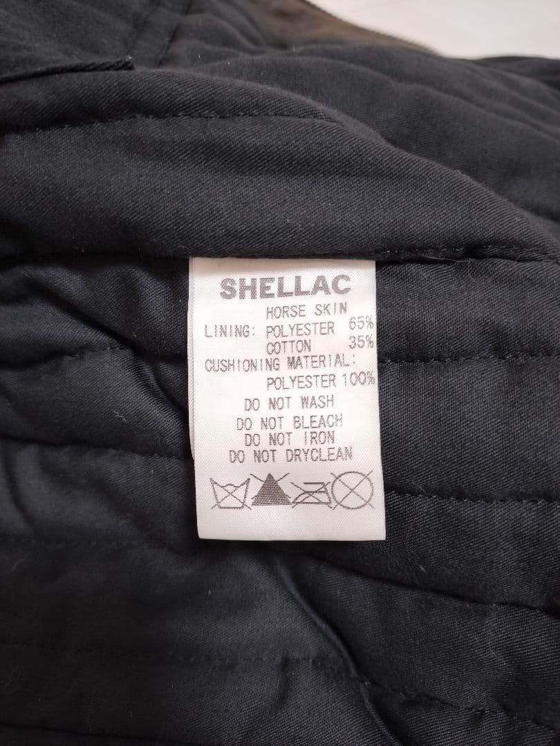 M Size Leather Jacket Shellac Rider'S Horseskin 48 - image 4