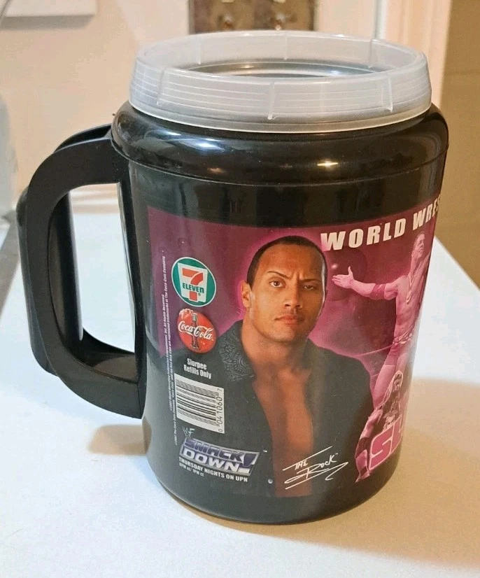 Taza vaso 7-11 Slurpee Cup - WWF WWE - Stone Cold Steve Austin The Rock 32 oz. Foto 2 de 4