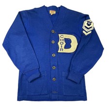 True vintage 40s 50s Choir letterman Cardigan Sweater Sand Knit