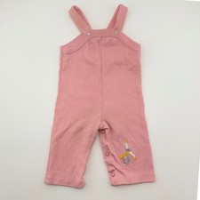 Vintage Buster Brown Pink Knit Romper Gymnast Embroidery 6 9 Months USA Snaps