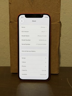 Unlocked Apple iPhone 12 Mini 128GB 18.6.2 Red