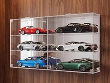 Car Display Case Acrylic 6 Pcs Diecast Model 1/24 Nascar Clear Shelf Toy Cabinet
