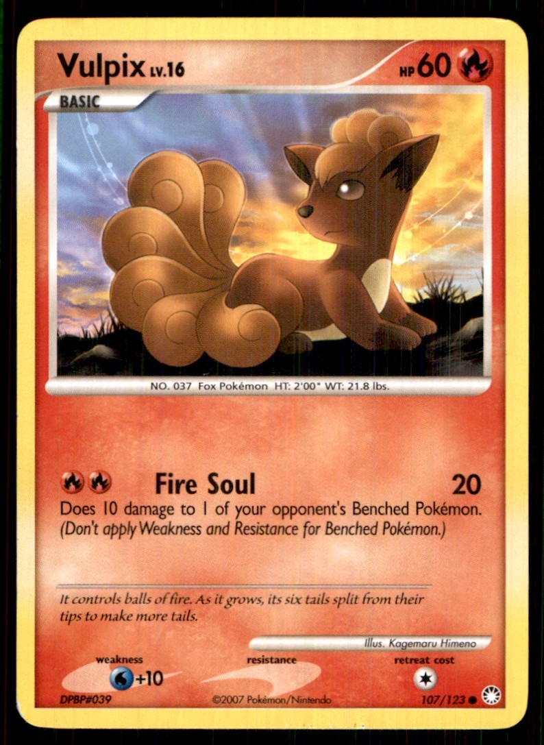 2007 Diamond & Pearl - Mysterious Treasures Vulpix Basic/Common #107