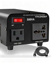 500W Voltage Transformer Power Converter 110V to 220V, 220V to 110V