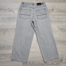 Vintage Y2K Southpole Red Tab Jeans Gray Faded Baggy Wide Leg Mens 36x30 Hip Hop
