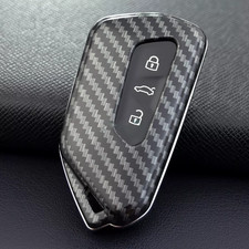 Carbon Fiber Car Key Fob Cover Case Shell For VW Golf GTI MK8 ID.4 2020-2023