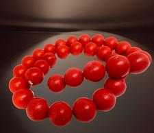 15  Strand Bright Red Stone Beads Round 13mm