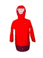 Patagonia Kids Red Raincoat H2NO Hoodie Jacket Sz M 10