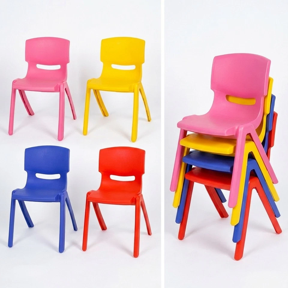 Strong Plastic Chairs For Children, Kids Home Garden Nursery School Club Study - Image 1 of 1