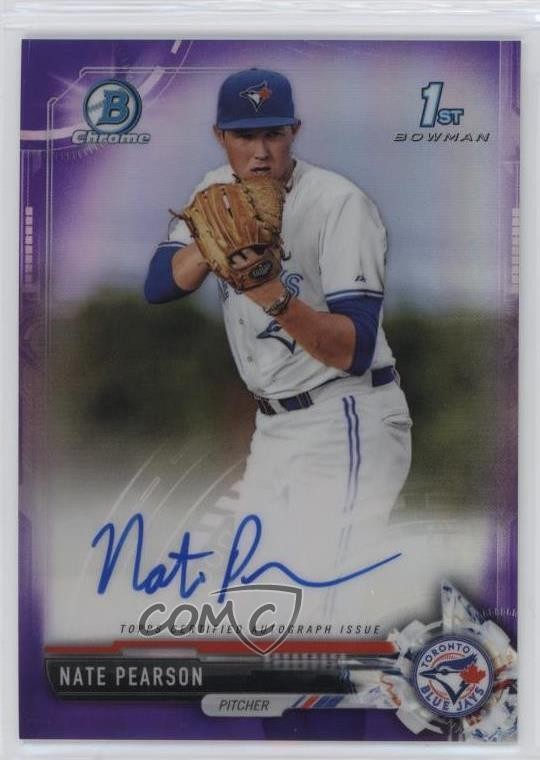 2017 Bowman Draft Chrome Pick Purple Refractor 7/250 Nate Pearson Auto 13iq