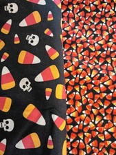 Halloween Prints Cotton Fabric Candy Corn Skulls 3 Yards Total