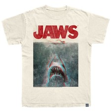 JAWS Movie T-Shirt 3D SHARK SWIMMING POSTER New Official Natural Cotton USA