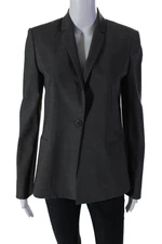 Elie Tahari Womens Dark Gray One Button Front Pockets Long Sleeve Blazer Size 6