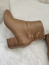 Dune Women's Tan Leather Ankle Boots Size 6/39