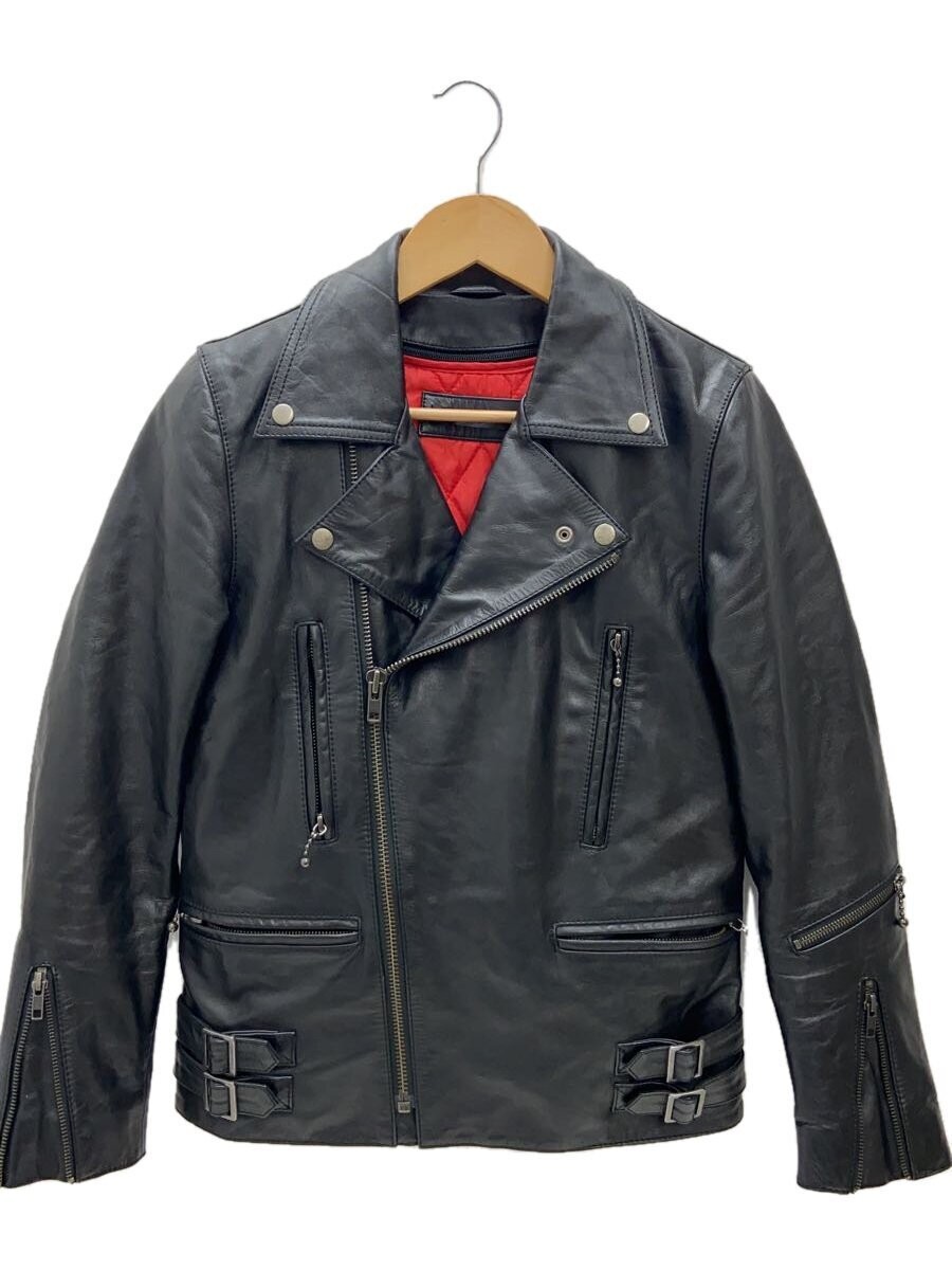 Liugoo Genuine Cowhide Leather Blouson Jacket Black Size S CW-R-3 1256