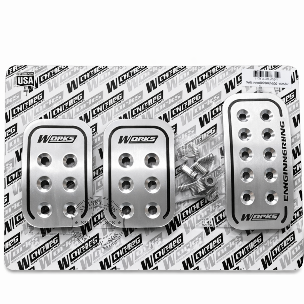 WORKS Engineering T7 Aluminum Racing Pedal Pad Kit [ Manual ] Car Foot Pedals