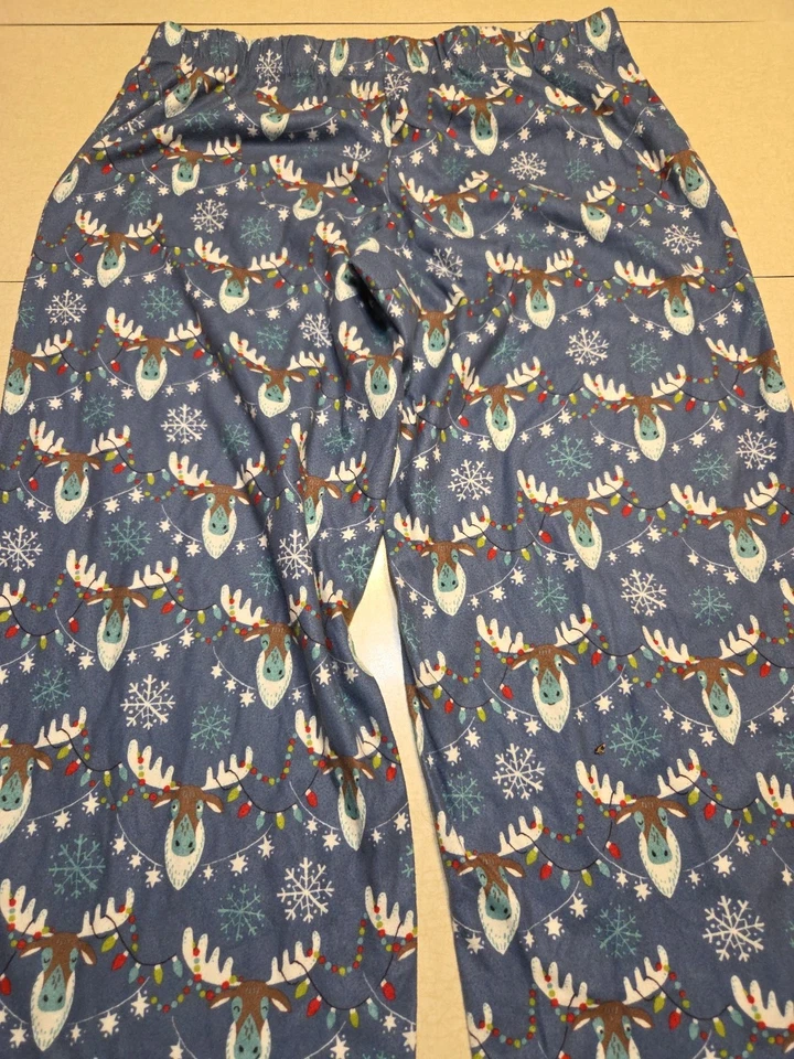 Nite Nite Munki Munki Christmas Pajama Set Size Large Blue Reindeer... - Image 4 of 4