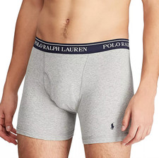 POLO RALPH LAUREN Mens Grey Heather Cotton Trunk Boxer Brief Underwear sz M