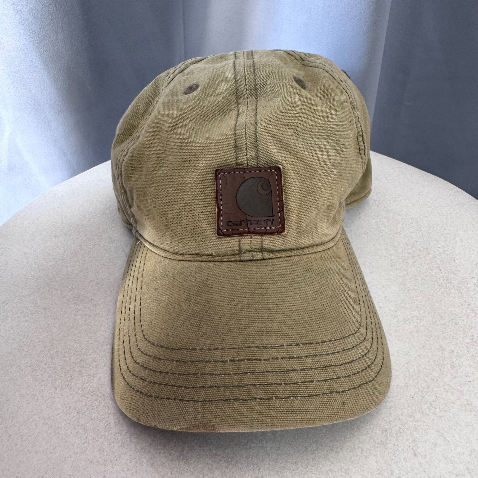 Vintage Sun Faded Carhartt Baseball Beige Embroidered Hat Cap
