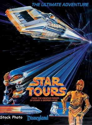 旧スターツアーズ Qライン ポスター Star Wars Vintage 1986