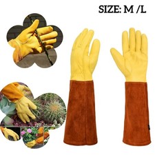 Heavy Duty Thorn Proof Gauntlet Gardening Long Gauntlets Cowhide Leather Gloves