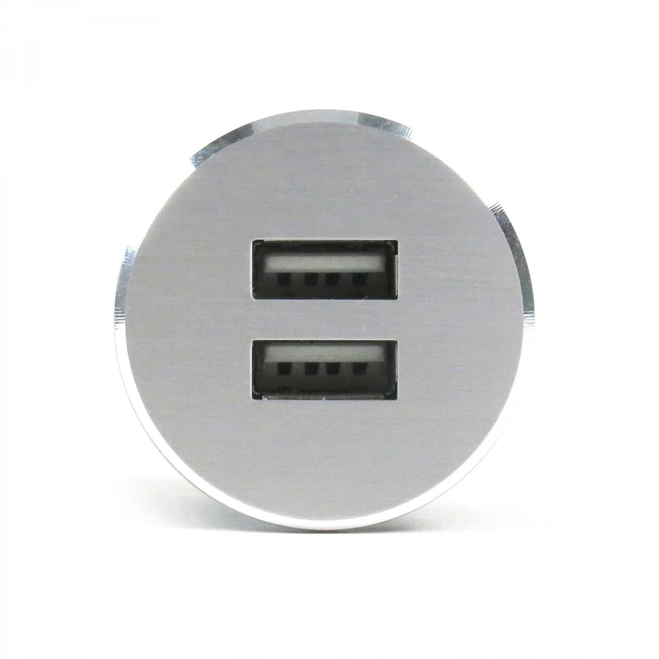 Billet Dual USB Power Outlet 12 Volt fits hot rod custom - Image 4 of 4