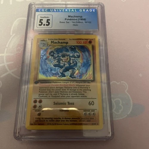 Machamp 8/102 Base Set Holo 1st Edition CGC 5.5