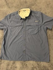 Eddie Bauer Fishing Shirt Men's XXL Blue Hiking Outdoor Vented Camp Utility