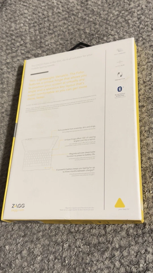 ZAGG Folio Case, Hinged with Bluetooth Keyboard for IPAD AIR 1st Generation - Image 3 of 3