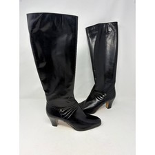 Vintage Salvatore Ferragamo tall heeled riding boots size 6 equestrian women's
