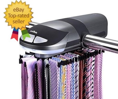 Motorized Tie Rack Stores Up to 50 Ties  Closet Organizer, Holds & Displays Up t