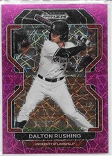 2022 Prizm Draft Picks Pink Velocity Prizm Dalton Rushing Dodgers C RC #PDP40