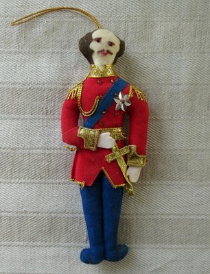 CHRISTBAUM-ANHÄNGER - YOUNG KING ALBERT - SAMT - 14,5 cm