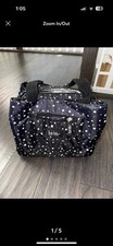 Nicole Miller New York Black & White Polka Dot Zip Close Top Handle Lunchbox Bag