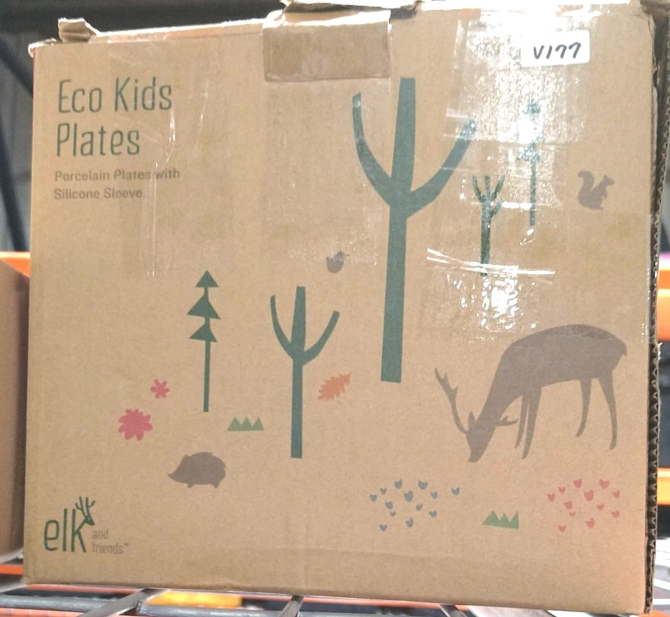 Placas de porcelana blancas divididas Elk And Friends 7,8 con mangas de succión de silicona Foto 4 de 4