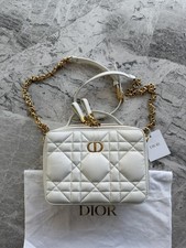Christian Dior Caro Box Bag Beige Macro Cannage Quilted Calfskin S5140UNGX 