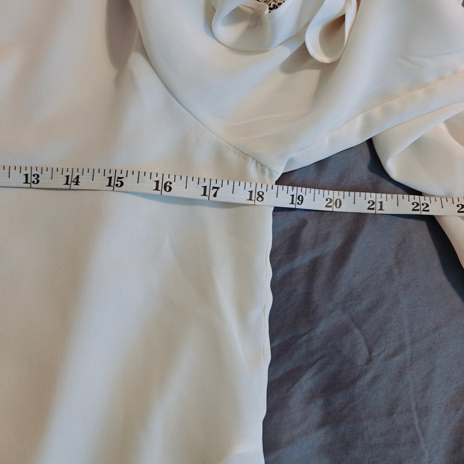 Zara Basic Collection White Lace Ruffle Sleeve Bl… - image 6