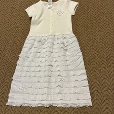 Boutique Baby Biscotti White 1 Piece Flower 6M Gown Christening Baptism Upcycle