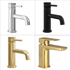 Contemporary Mono Basin Mixer Taps with Sleek Round Design for Bathroom Sink