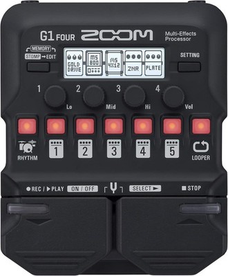 ZOOM G1 FOUR Multi-Effekt-Pedal für Gitarre Verzerrungsverzögerung Chorus her...