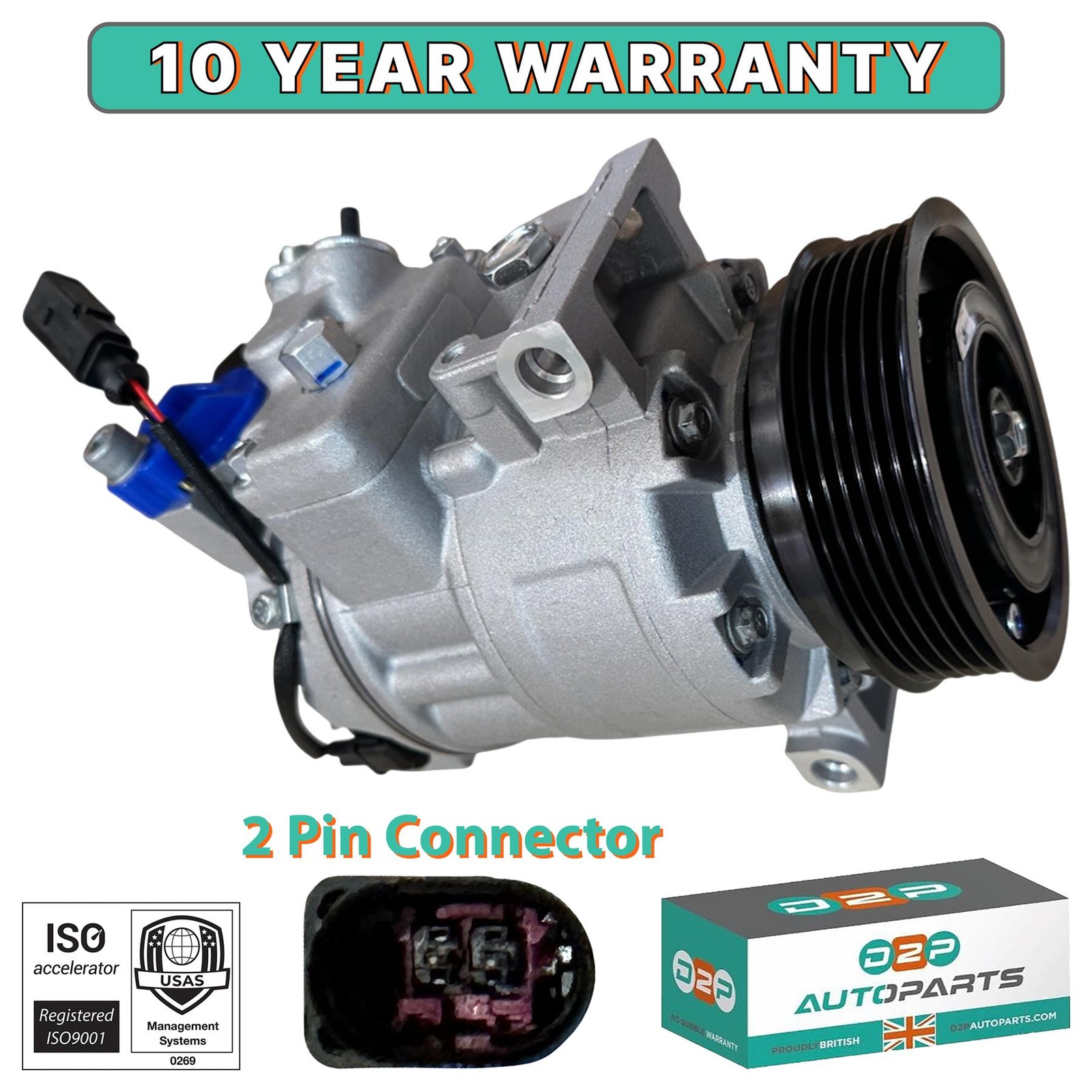 AIR CON COMPRESSOR PUMP FOR 7E0820803, 7E0820803A, 7E0820803D, 7E0820803F, 32796 - Image 3