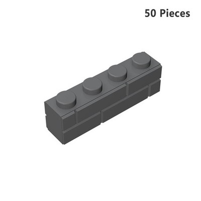 15533 Brick Special 1 x 4 with Masonry Brick Profile Dark Gray 50 Pieces & Parts
